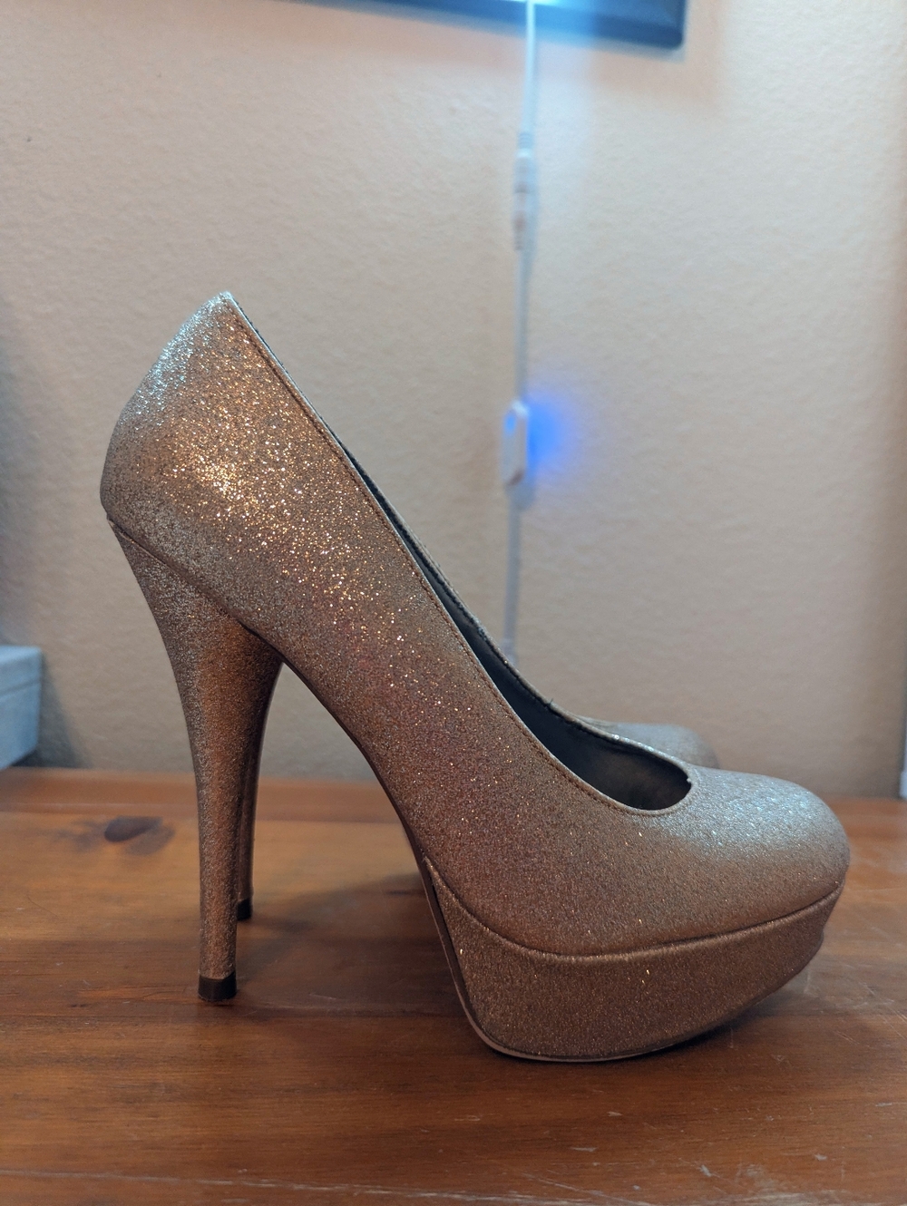 Gold Glitter Heels